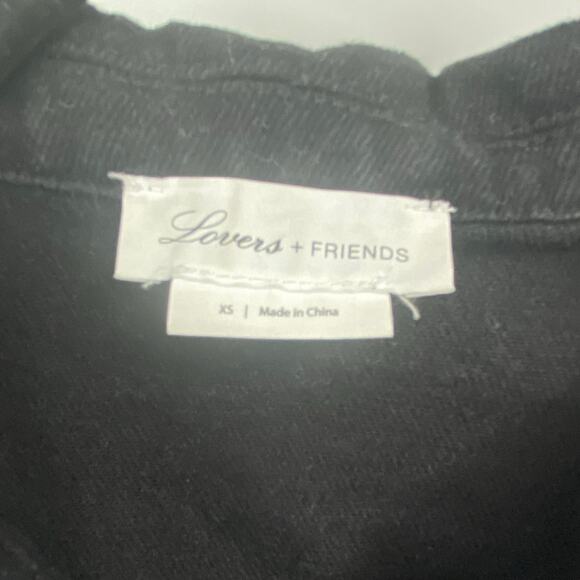 Lovers + Friends Women's Black Denim Coverall Romper Size XS X-Small - Picture 3 of 13